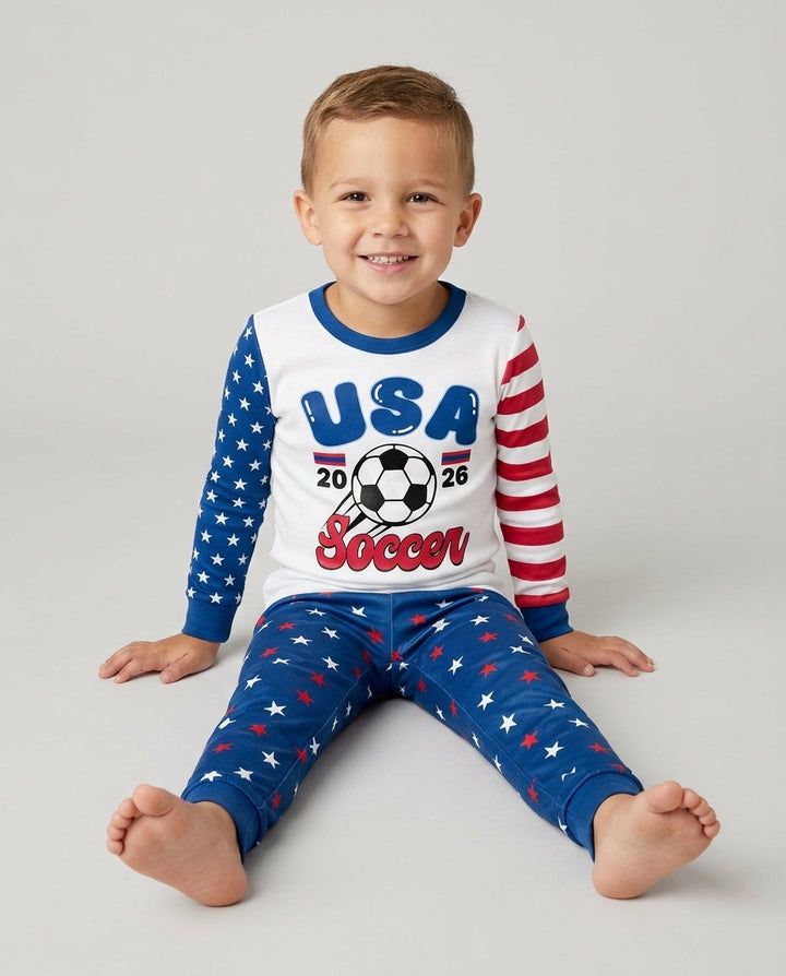 USA Soccer Cup Bamboo Two Piece Long Sleeve Pajama Set