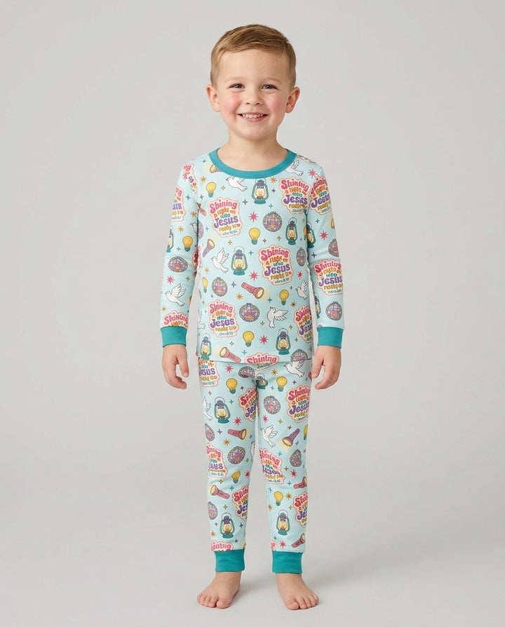 VBS Shining A Light On Who Jesus Really Is Bamboo Two Piece Long Sleeve Pajama Set