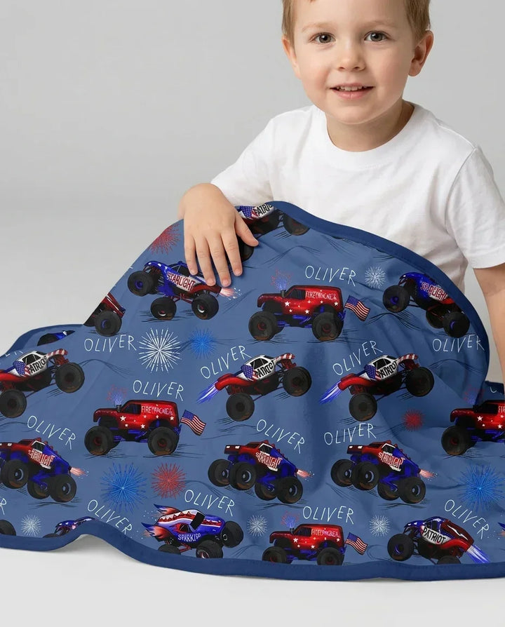 All American Thunder Custom Name Bamboo Blanket