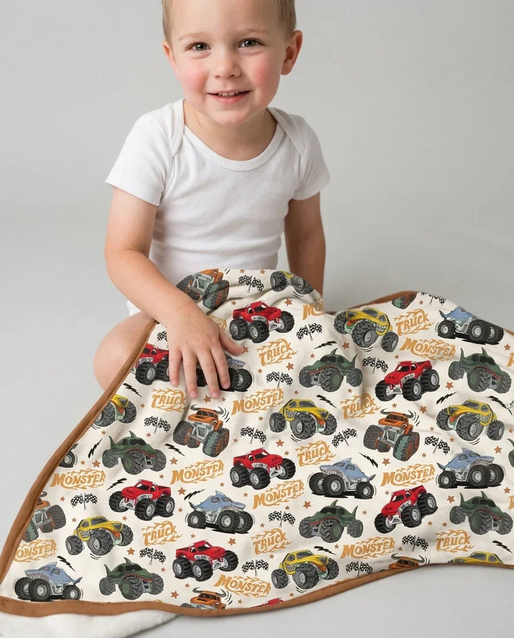 Vroom Vroom Monster Truck Bamboo Blanket