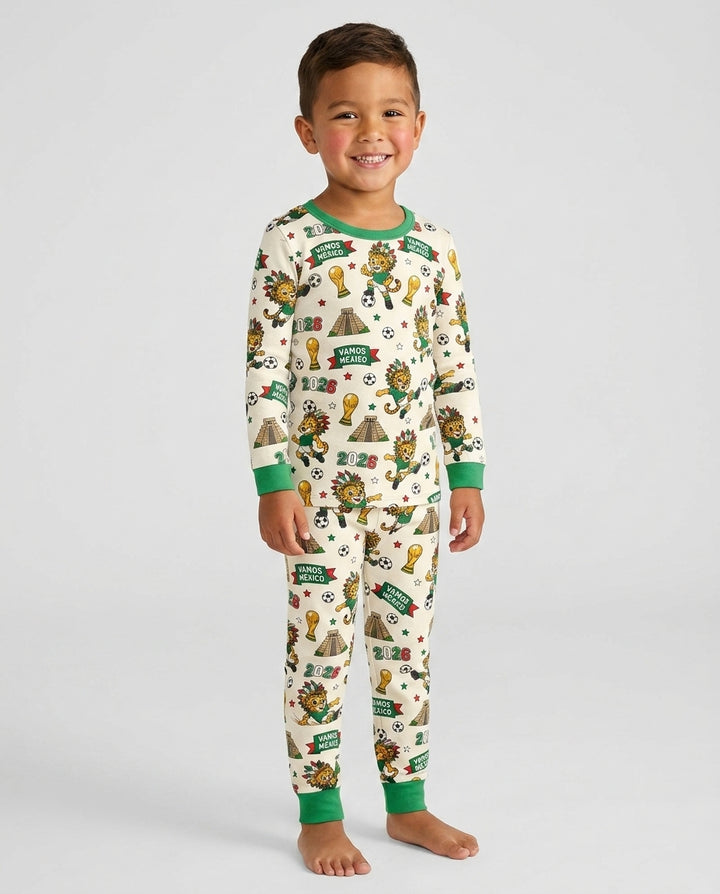 Jaguar 2026 Vamos Mexico Family Matching Bamboo Two Piece Long Sleeve Pajama Set