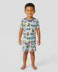 Soccer Cup Cute Mascots Two Piece Short Sleeve Shorts Pajama Set
