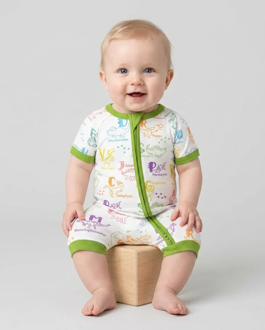 Dino Alphabet ABC Bamboo Shorty Zippy