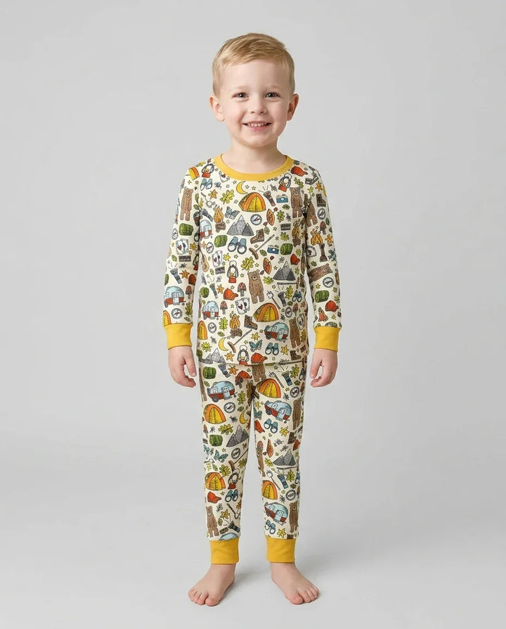 Funny Camper Family Matching Bamboo Two Piece Long Sleeve Pajama Set