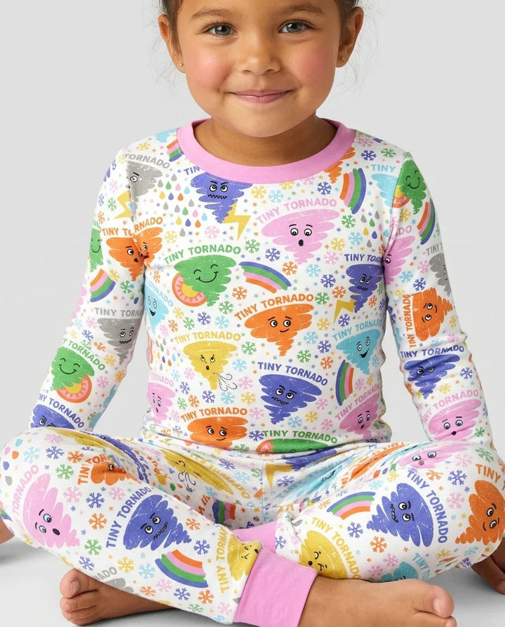 Tornado Family Matching Bamboo Two Piece Long Sleeve Pajama Set