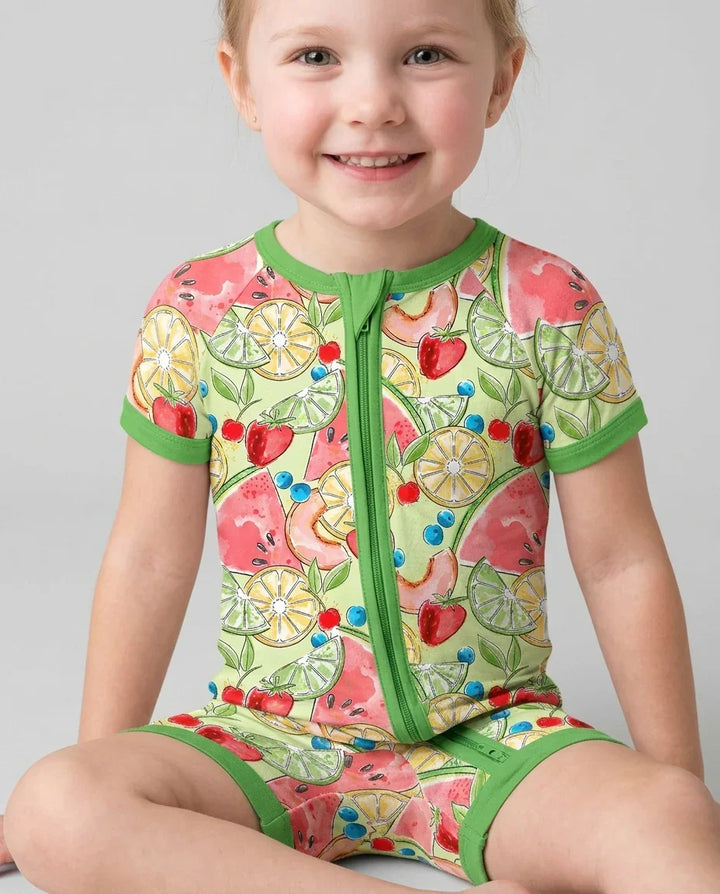 Sweet Summer Fruits Family Matching Bamboo Shorty Zippy