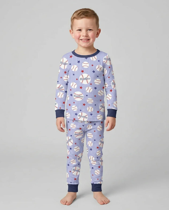 Custom Name Rookie of The Year Matching Bamboo Two Piece Long Sleeve Pajama Set