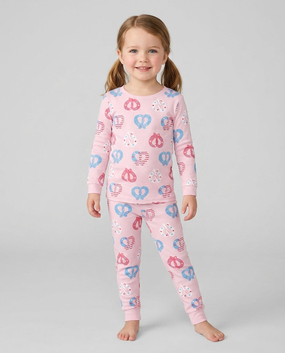 4th of July Pretzel  Bamboo Two Piece Long Sleeve Pajama Set