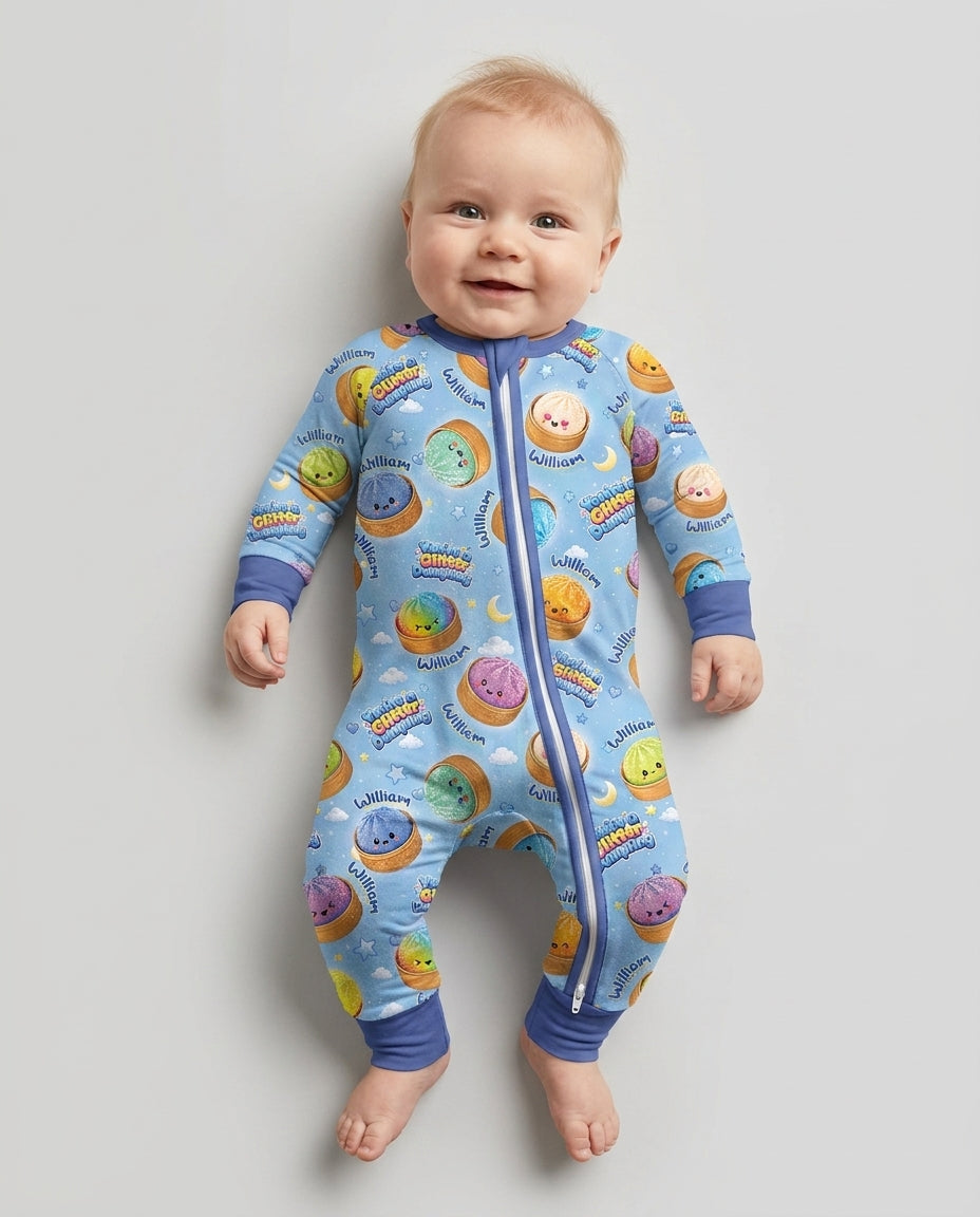 Custom Name You're A Glitter Dumpling Boy Bamboo Convertible Zippy