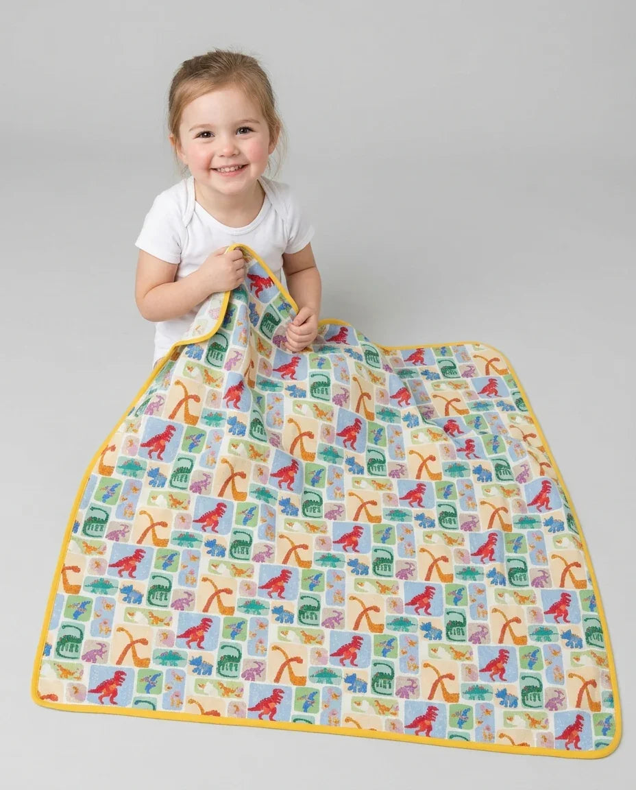 Rainbow Dino Friends Family Matching Bamboo Blanket