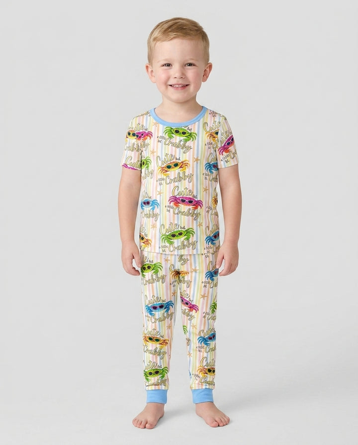 Cute But A Little Bit Crabby Bamboo Two Piece Short Sleeve Pajama Set