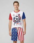 USA Soccer 2026 Family Matching Bamboo Men Short Sleeve Short Pajama Set