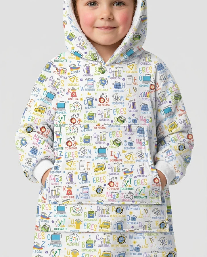 You Are Spanish Alphabet Version Bamboo Blanket Hoodie