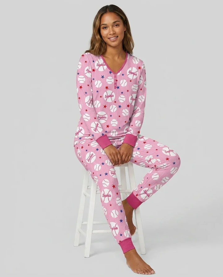 Custom Name Rookie of The Year Matching Bamboo Women Pajama Set