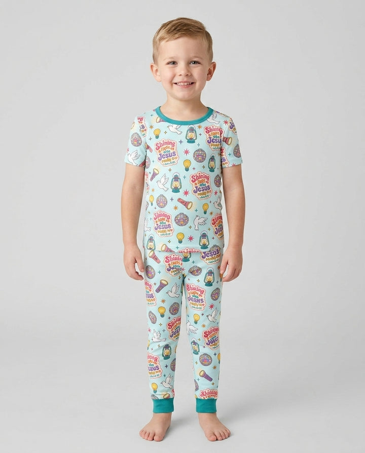 Summer Retro Ice Creams Family Matching Bamboo Two Piece Short Sleeve Pajama Set