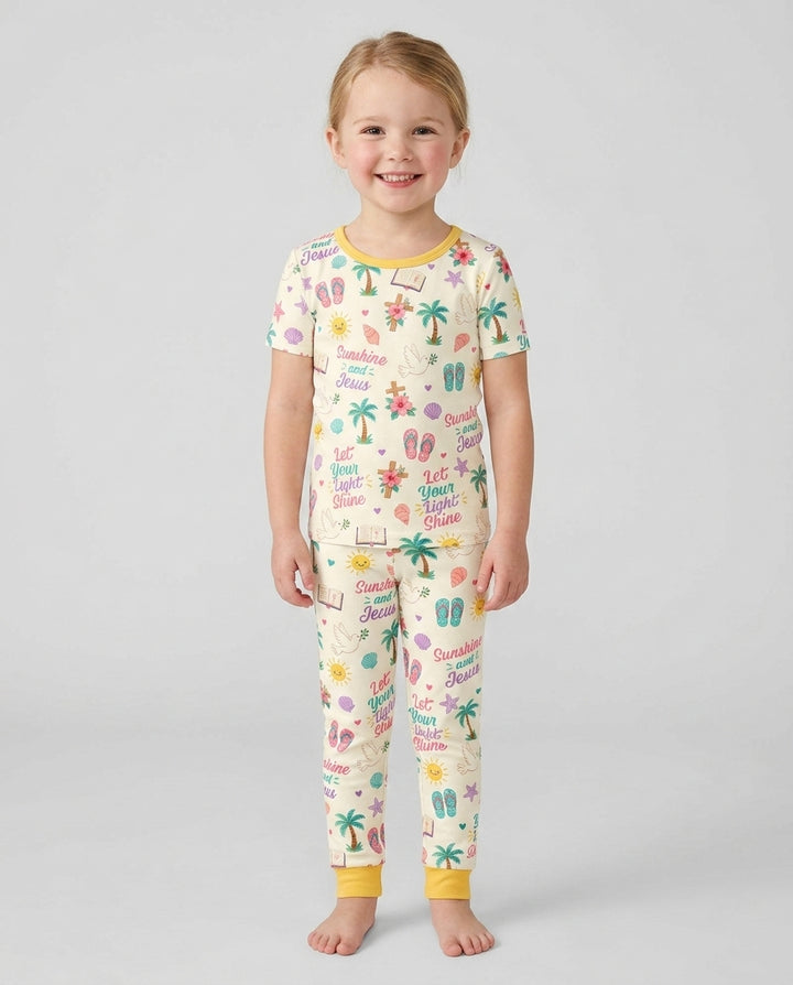 Sunshine and Jesus Summer VBS Bamboo Two Piece Short Sleeve Pajama Set