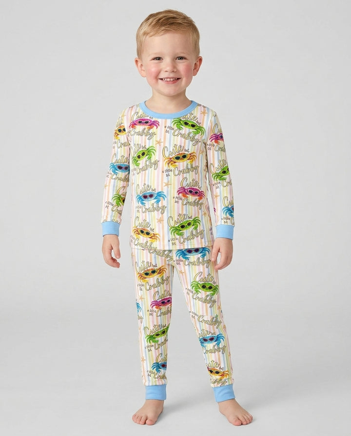 Cute But A Little Bit Crabby Bamboo Two Piece Long Sleeve Pajama Set