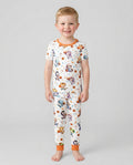 Cartoon Basketball Animals Bamboo Two Piece Short Sleeve Pajama Set