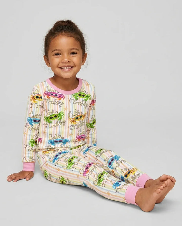 Cute But A Little Bit Crabby Bamboo Two Piece Long Sleeve Pajama Set