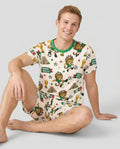 Jaguar 2026 Vamos Mexico Family Matching Bamboo Men Short Sleeve Short Pajama Set