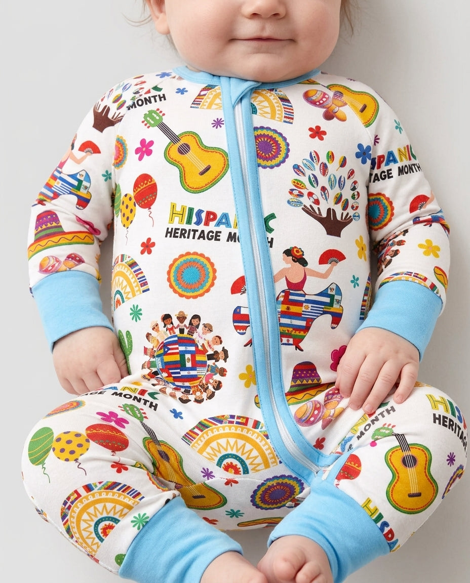 Hispanic Heritage Month Latin Childs With Flag Bamboo Convertible Zippy