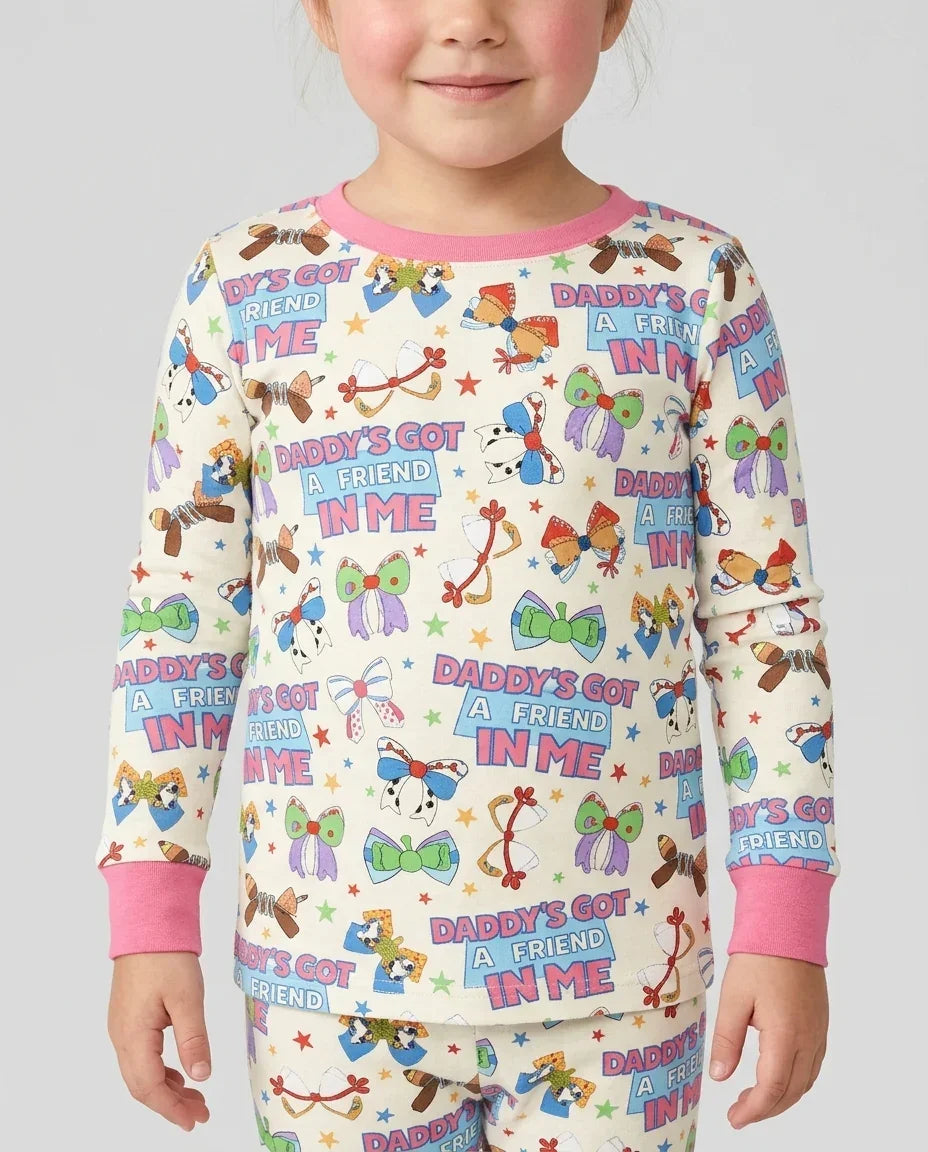 Daddy's Got A Friend In Me Bamboo Two Piece Long Sleeve Pajama Set