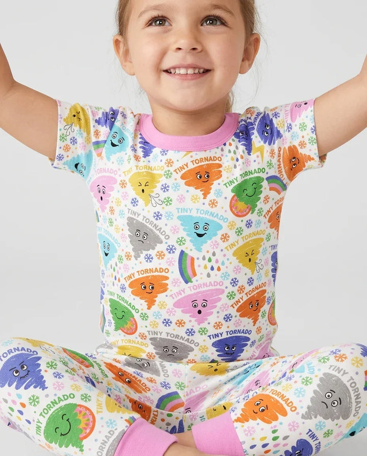 Tornado Family Matching Bamboo Two Piece Short Sleeve Pajama Set