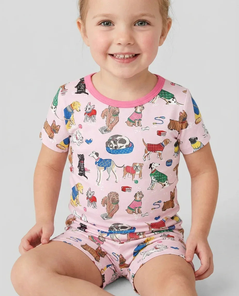 Best Bud Bark Family Matching Bamboo Two Piece Short Sleeve Shorts Pajama Set