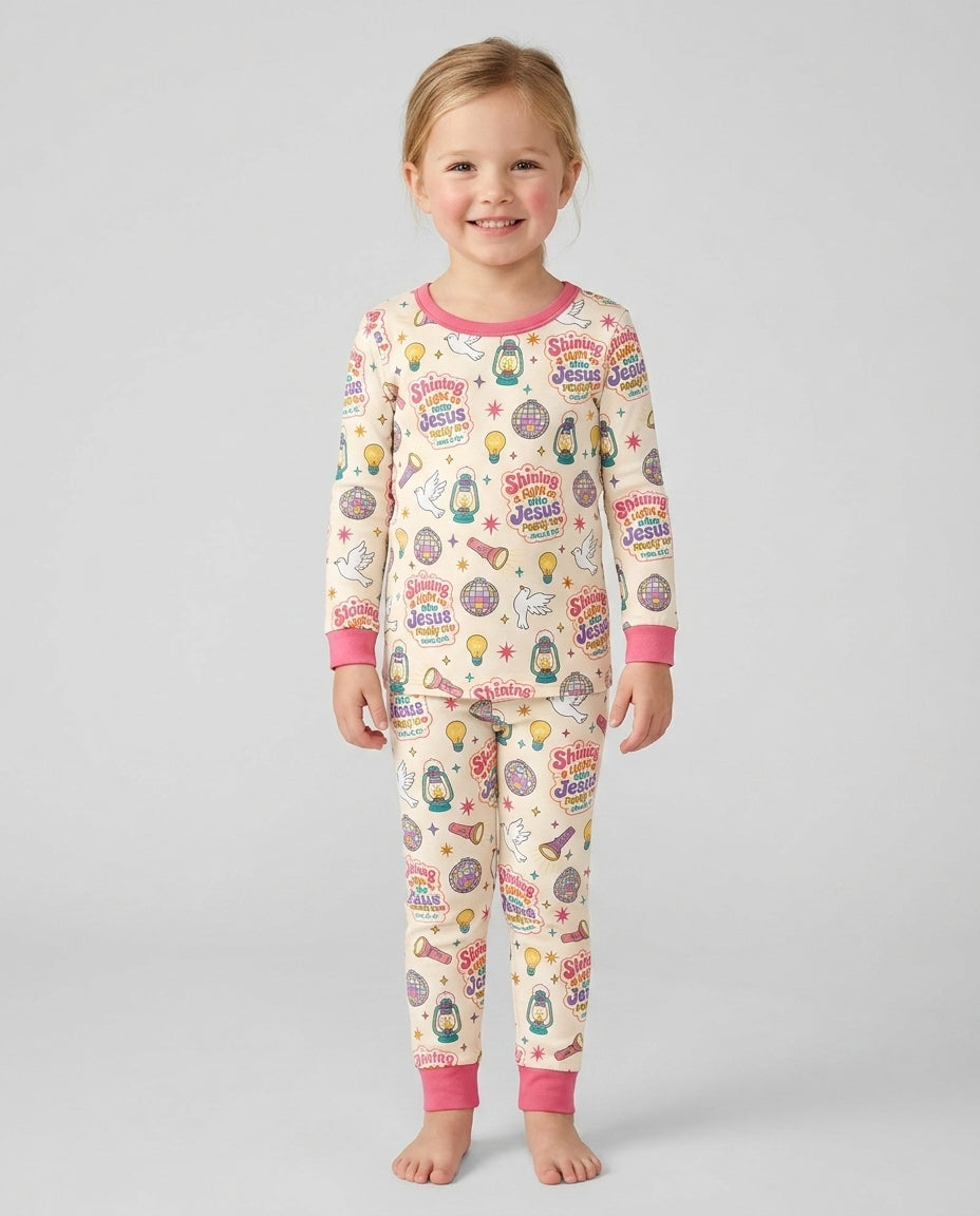 VBS Shining A Light On Who Jesus Really Is Bamboo Two Piece Long Sleeve Pajama Set