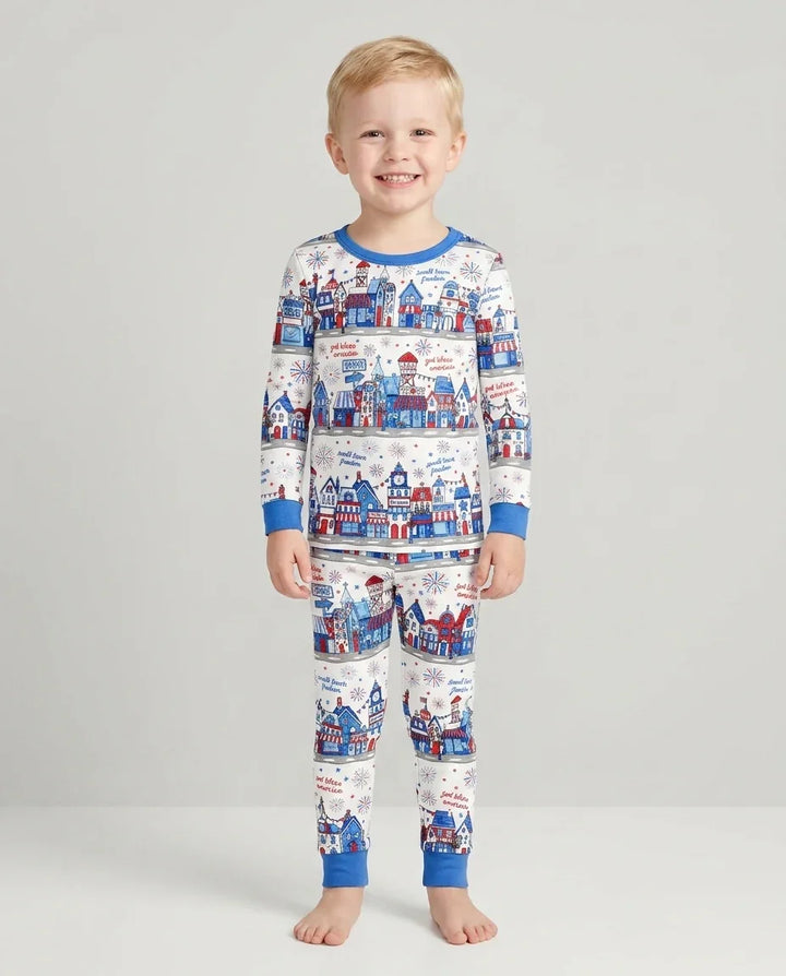 Small Town Freedom USA Bamboo Two Piece Long Sleeve Pajama Set