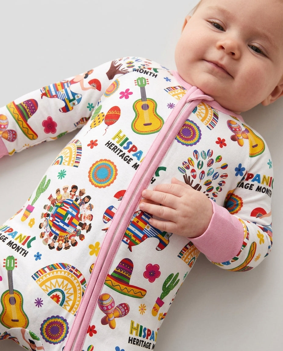 Hispanic Heritage Month Latin Childs With Flag Bamboo Convertible Zippy