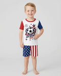 USA Soccer 2026 Family Matching Bamboo Two Piece Short Sleeve Shorts Pajama Set