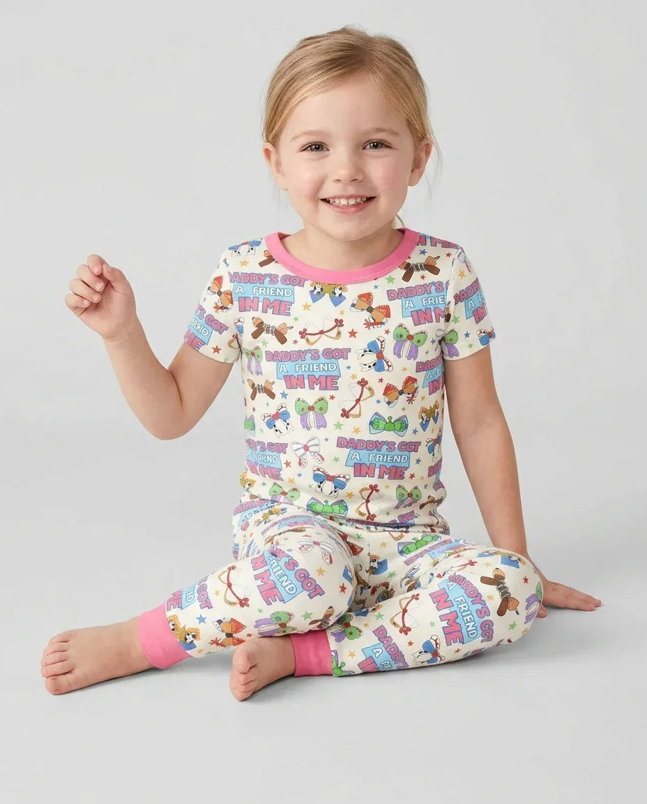 Daddy's Got A Friend In Me Bamboo Two Piece Short Sleeve Pajama Set