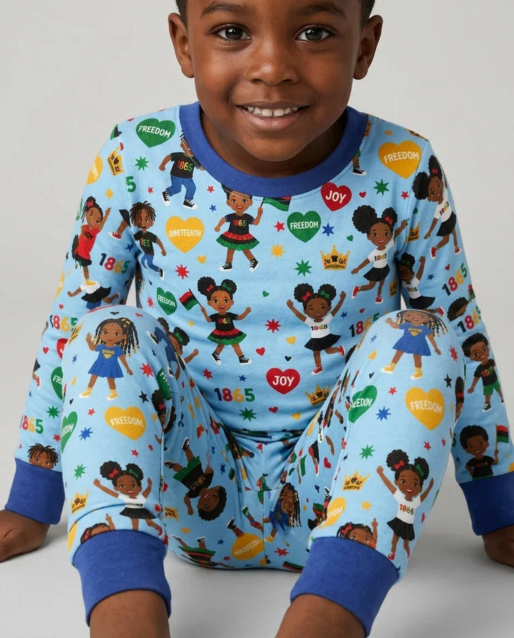 Celebrate Juneteenth Freedom Bamboo Two Piece Long Sleeve Pajama Set