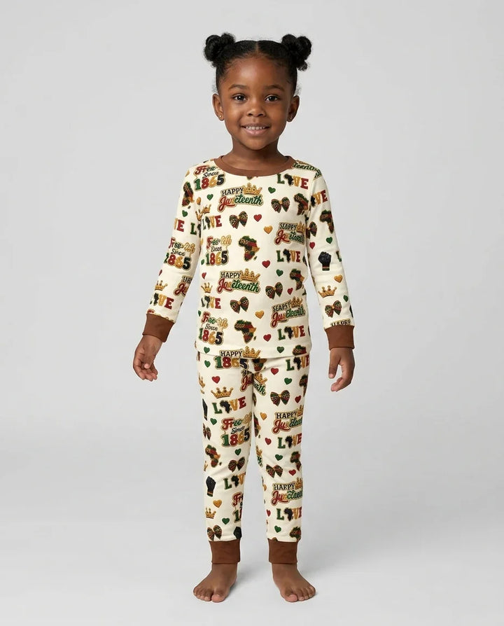 Juneteenth Free-ish Since 1865 Bamboo Two Piece Long Sleeve Pajama Set