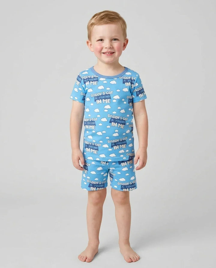Daddy's Got A Friend In Me Bamboo Two Piece Short Sleeve Shorts Pajama Set