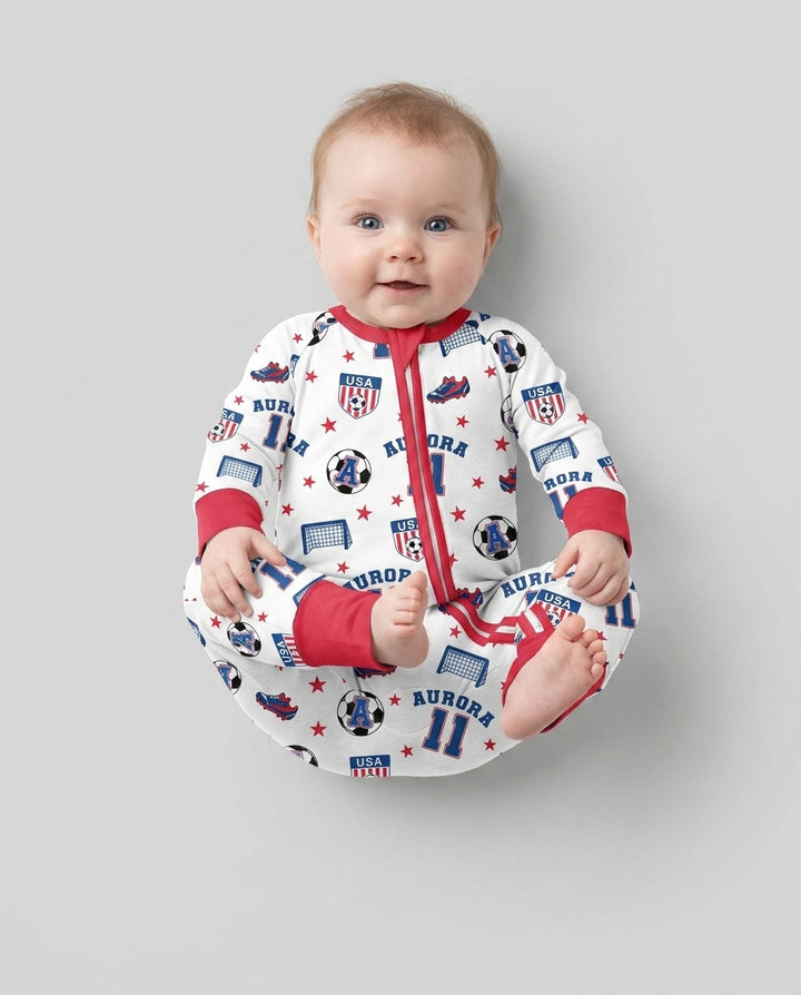 Custom Name Soccer Time Bamboo Convertible Zippy