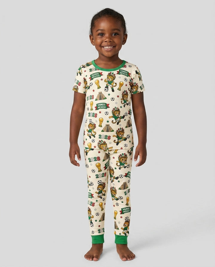 Jaguar 2026 Vamos Mexico Family Matching Bamboo Two Piece Short Sleeve Pajama Set