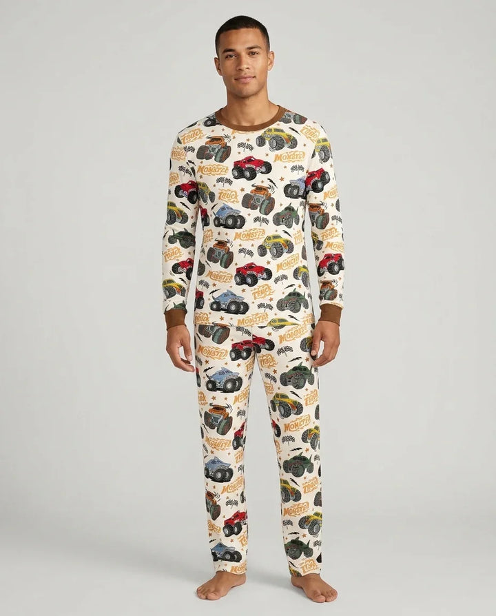 Vroom Vroom Monster Truck Bamboo Men's Pajama Set