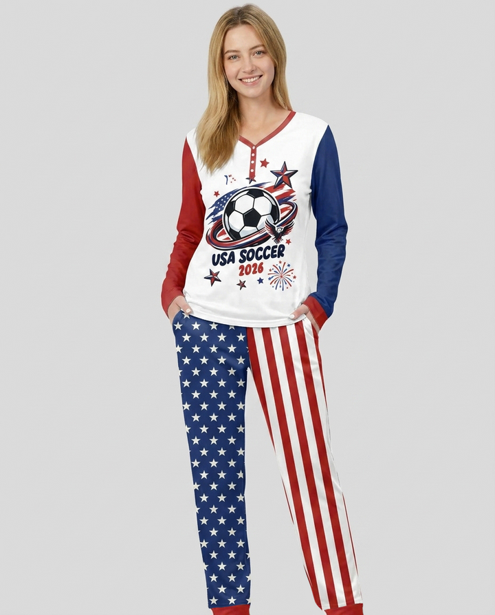 USA Soccer 2026 Family Matching Bamboo Women Pajama Set