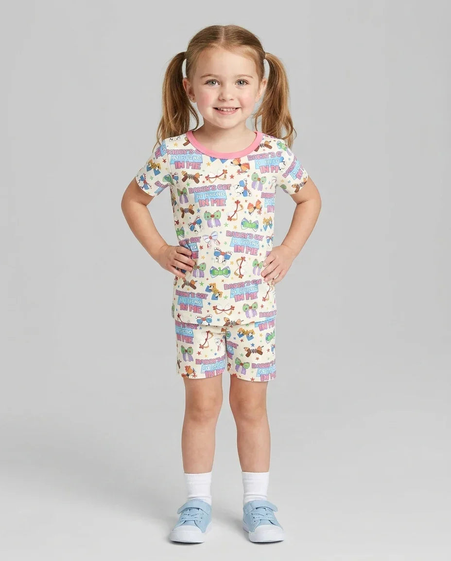 Daddy's Got A Friend In Me Bamboo Two Piece Short Sleeve Shorts Pajama Set