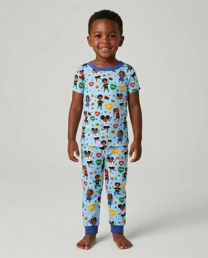 Celebrate Juneteenth Freedom Bamboo Two Piece Short Sleeve Pajama Set