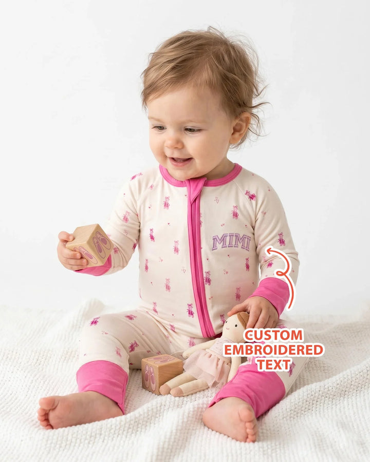 Custom Embroidered Mommy and Me Matching Bamboo Convertible Zippy