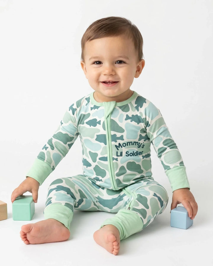 Lil Soldier Embroidered Bamboo Convertible Zippy