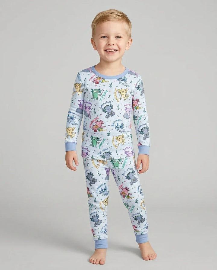 A Lotta Axolotls Bamboo Two Piece Long Sleeve Pajama Set