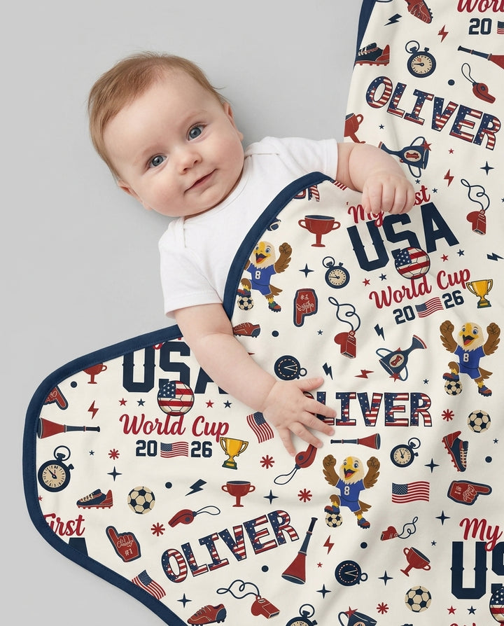 My First Soccer Cup 2026 Bamboo Blanket