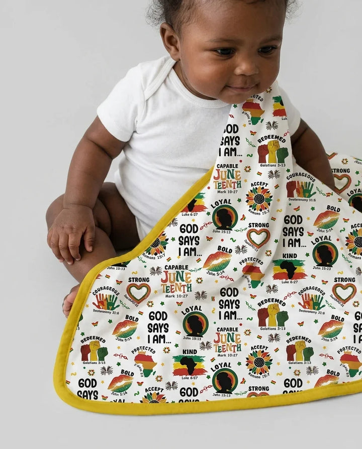 God Says I Am Juneteenth Bamboo Blanket