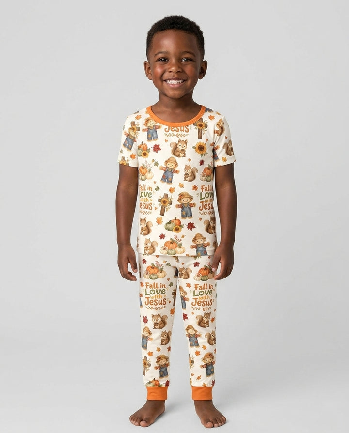 Fall For Jesus Bamboo Two Piece Short Sleeve Pajama Set
