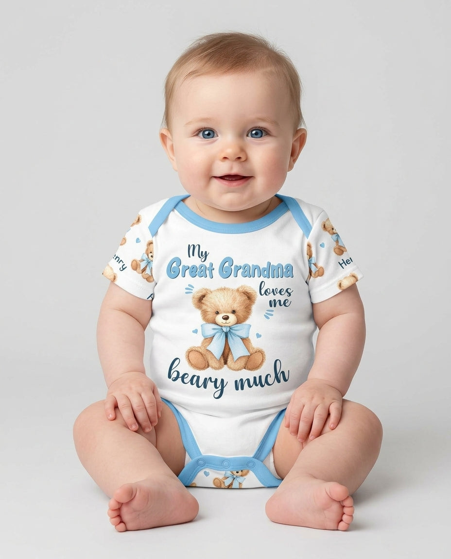 Grandma/... Loves Me Beary Much Personalized Bamboo Bodysuit