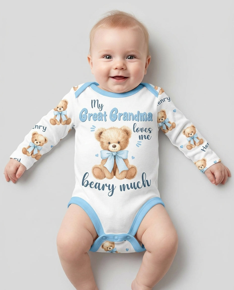 Grandma/... Loves Me Beary Much Personalized Bamboo Bodysuit